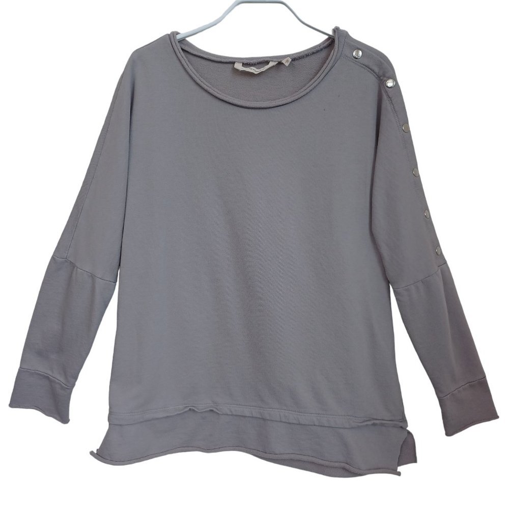 Soft Surroundings Pullover Gray Casual French Terry Sweatshirt Womens Petite XS